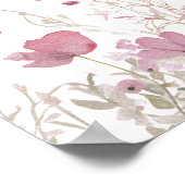 Roze Wildflower Baby in Bloom Zitplaatskaart Poste Poster (Hoek)