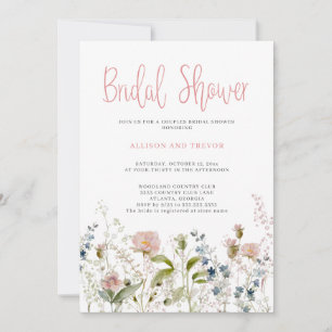 Roze Wildflower Bloemen Koppels Vrijgezellenfeest Kaart