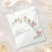 Roze Wildflower Roos Spring Garland Wedding Bedankzakje (Geknipt)