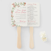 Roze Wildflower Roos Spring Garland Wedding Handwaaier (Voorkant en achterkant)