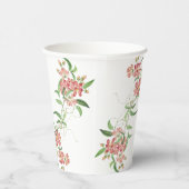 Roze Wildflower Roos Spring Garland Wedding Papieren Bekers (Rechts)