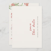 Roze Wildflower Roos Spring Garland Wedding Save The Date (Voorkant / Achterkant)