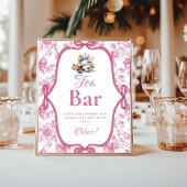 Roze Wildflower Tea Party Mimosa Bar Sign Poster