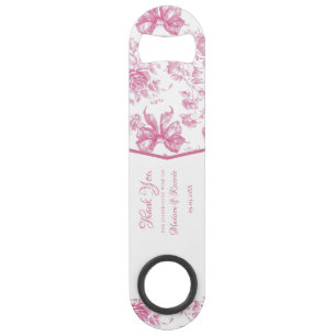 Roze Wildflower Tea Vrijgezellenfeest Dank u Speed Flessenopener