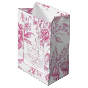 Roze Wildflower Tea Wedding Guest Welcome Bag Medium Cadeauzakje