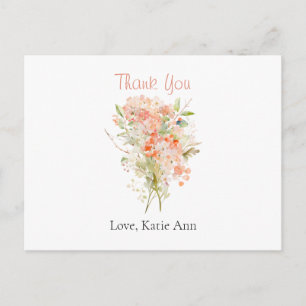 Roze Wildflower Waterverf Floral Briefkaart