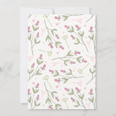 roze Wildflowers Pensioendiner Kaart (Achterkant)