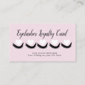 Roze wimpers belonen loyaliteit harten visitekaartje (Voorkant)