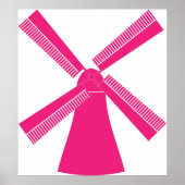 Roze windmolen poster (Voorkant)