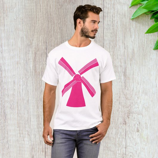 Roze windmolen t-shirt