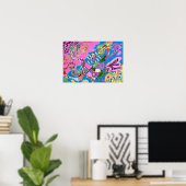 Roze winkel, 19x13 Abstracte kunst Poster (Thuiskantoor)