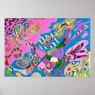 Roze winkel, 19x13 Abstracte kunst Poster