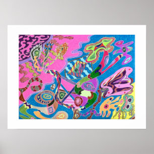 Roze winkel, 24x18 Abstracte kunst Poster