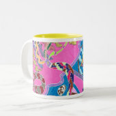 Roze winkel, Abstracte kunst Mok (Voorkant links)