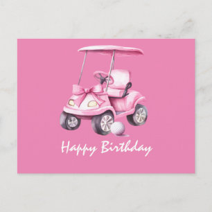 Roze Winkelmand met Gelukkige Verjaardag voor Vrou Briefkaart