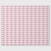 Roze Winking Kawaii Face Gift Wrap Cadeaupapier (Vlak)