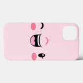 Roze Winking Kawaii Face iPad Case (Achterkant (horizontaal))
