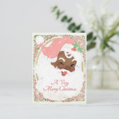 Roze Winking Zwart Sinterklaas Kerstmis Feestdagenkaart (Staand voorkant)