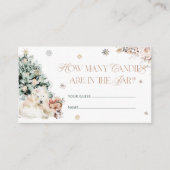 Roze Winter Baby Polar Beer Hoeveel Snoepjes Informatiekaartje (Voorkant)