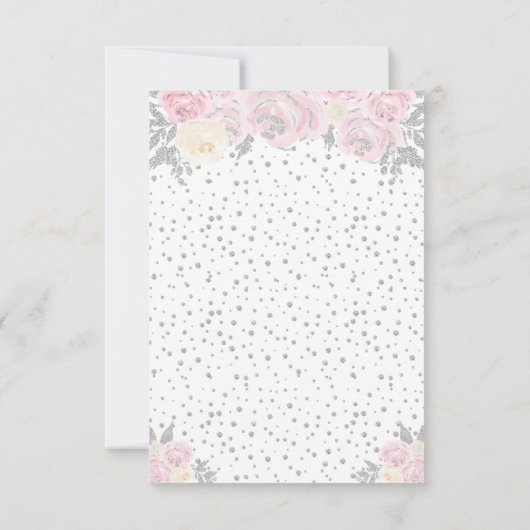 Roze Winter Blond Haar Prinses Zoet Zestien RSVP Kaartje (Achterkant)