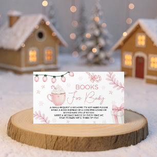 Roze Winter Boeken voor Baby Kaart