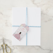 Roze Winter Donkere Huid Prinses Verjaardagsfeest Cadeaulabel (Met Touw)
