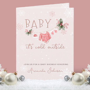 Roze winter is koud buiten het Baby shower