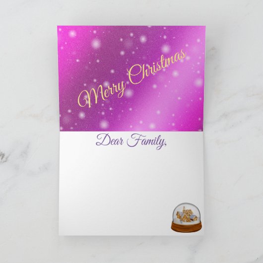 Roze winter kaart (Binnen)