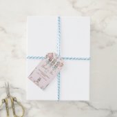 Roze Winter Kerstballerina's Verjaardag Cadeaulabel (Met Touw)