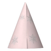 Roze Winter Onederland 1e verjaardag Feesthoedjes (Achterkant)