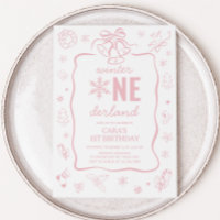 Roze Winter Onederland Verjaardagsfeestje
