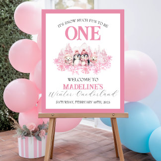 Roze Winter ONEderland Welkom Poster Perfect Poster