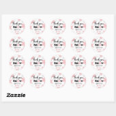 Roze Winter Sneeuwvlok Dank je Verjaardag Ronde Sticker (Vel)