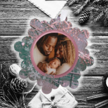 Roze Winter Sneeuwvlok Familiefoto