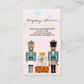 Roze Winter Snowflakes Notenkraker Baby shower Informatiekaartje (Voorkant)