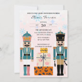 Roze Winter Snowflakes Notenkraker Baby shower Kaart (Voorkant)