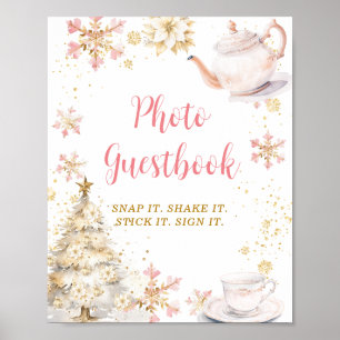 Roze Winter Thee Feestje Baby Shower Foto Guestboo Poster