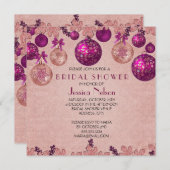 Roze Winter Vakantie Ornamenten Vrijgezellenfeest Kaart (Voorkant / Achterkant)