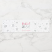 Roze Winter Verjaardagsfeestje Waterfles Label Waterfles Etiket (Enkel label)