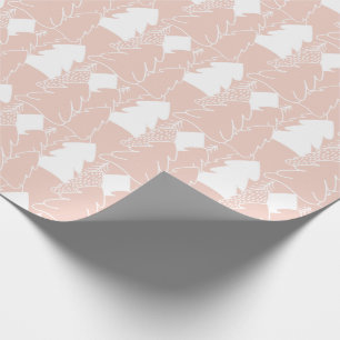 Roze Winter Wonderland Vrouwelijke Kerstmis Cadeaupapier