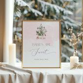 Roze winterkerstbaby's zijn lief poster