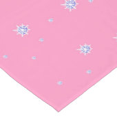 Roze wintersneeuwvlokken korte tafelloper (Hoek)