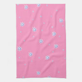 Roze wintersneeuwvlokken theedoek (Verticaal)