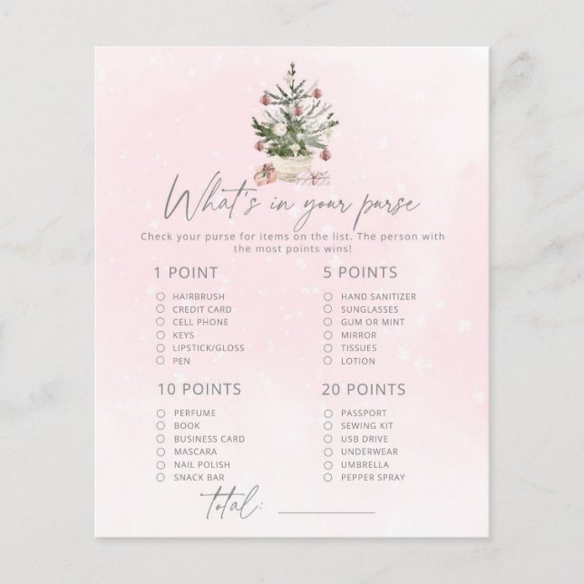 Roze Winterzweet in je paarse baby shower game (Voorkant)