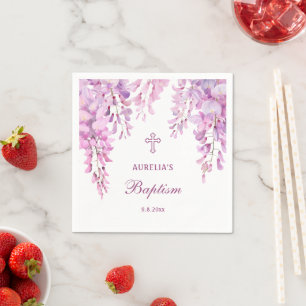 Roze Wisteria Doop Servet