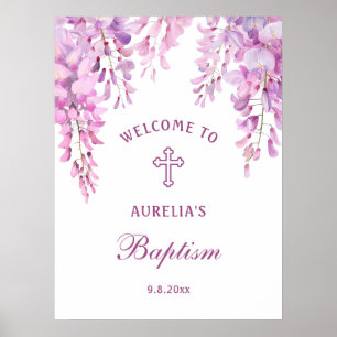 Roze Wisteria Doop Welkom Poster