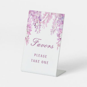Roze Wisteria Favor Piedestalteken Reclamebord Met Voetstuk