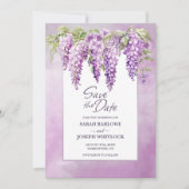 Roze Wisteria Floral Wedding Save the Date (Voorkant)