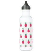 Roze Wit Ananas Patroon Chique Waterfles (Links)