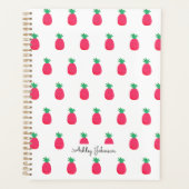 Roze Wit Ananas Patroon Schattige Planner (Voorkant)